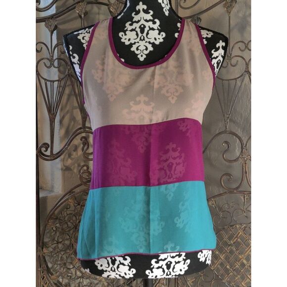Women Shasa‎ Multi Color Front Panel Top Large - Picture 1 of 10